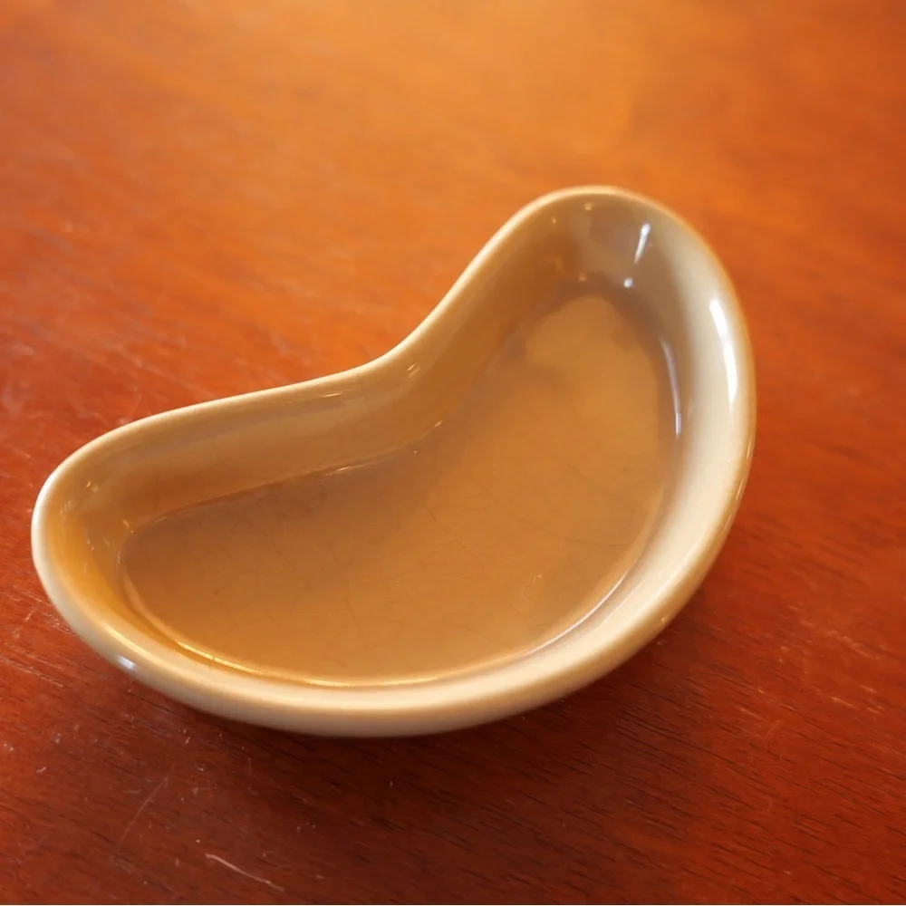 Vintage Kidney Bean Style Handmade Pottery Piece